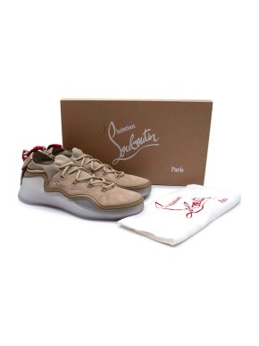 Christian Louboutin Beige Suede & Mesh Arpoador Sneakers