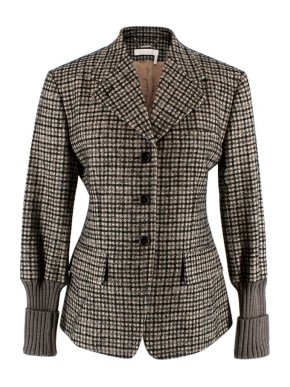 Chloe Check Tweed Single Breasted Jacket