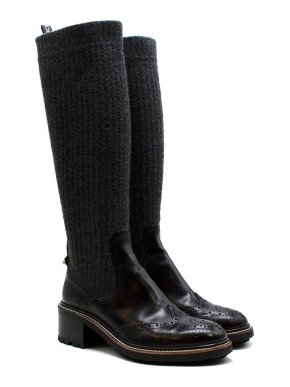 Chloe Franne Sock-Detail Knee  boot