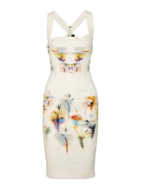 Roland Mouret Piora Printed Stretch Cotton Blend Dress