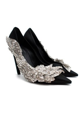 Balenciaga Satin Sequins Embellished Pumps