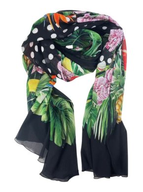 Dolce & Gabbana Tropical Jungle Printed Silk Scarf