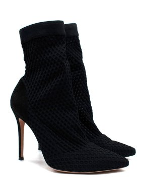 Gianvito Rossi Black Knitted Sock Ankle Boots