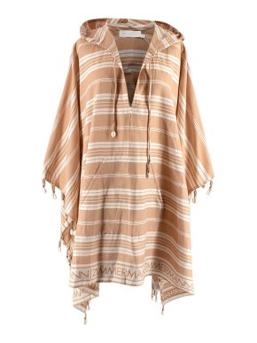 Zimmermann Andie Hooded Shell-embellished Striped Cotton And Linen-blend Kaftan
