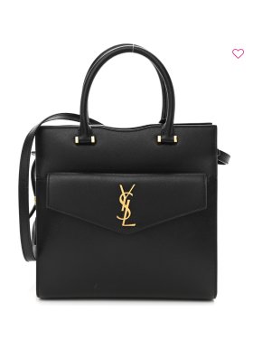 Saint Laurent Black Grain De Poudre Small Uptown Tote