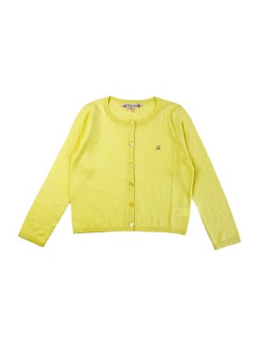 Bonpoint Yellow Cotton Button Up Cardigan