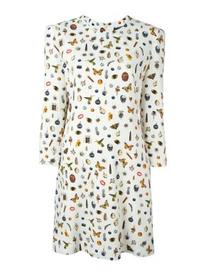 Alexander McQueen Obsession Printed Cream Shift Dress