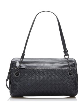 Bottega Veneta Black Nappa Intrecciato Handbag