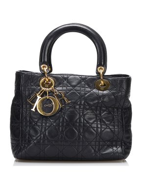 Lambskin Cannage Medium Lady Dior Bag