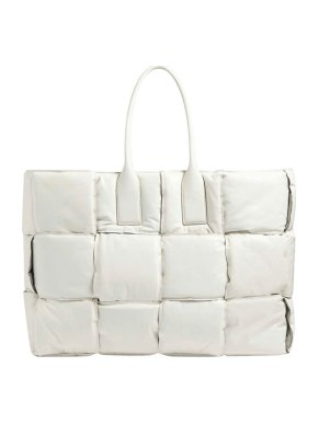 Bottega Veneta White Leather Large Squash Tote Bag