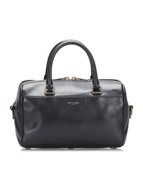 Saint Laurent Black Leather Classic Baby Duffle