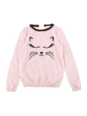 Marie Chantal Pink Cat Knitted Cashmere Top