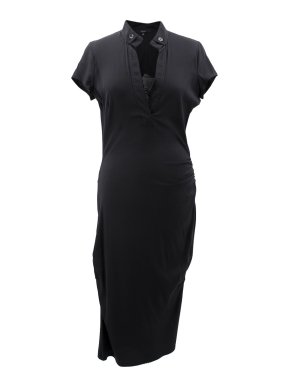 Gucci Tom Ford Black Silk Shirt Midi Dress