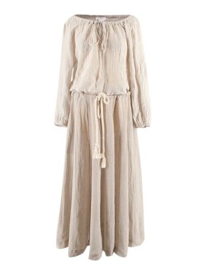 Lisa Marie Fernandez Linen Blouse and Drawstring Waist Midi Skirt