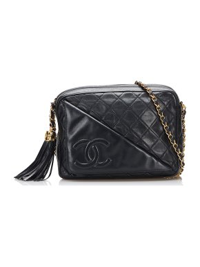 Chanel CC Quilted Tassel Crossbody Camera Bag