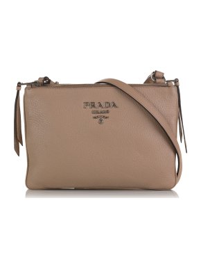 Prada Vitello Phenix Double Zip Crossbody