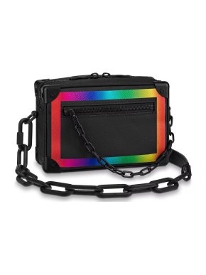 Louis Vuitton Taiga Mini Black Rainbow Soft Trunk Bag