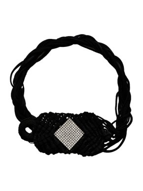 Saint Laurent Runway Crystal Embellished Braided Suede & Cord Belt