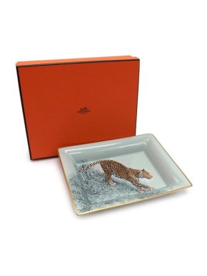 Hermes Carnets D’Equateur Leopard Printed Porcelain Dish