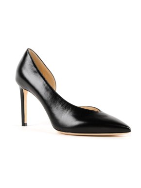 Jimmy Choo Sophia 85 V-Cut Black Leather Pumps