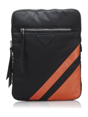 Prada Tessuto Orange Trimmed Pouch