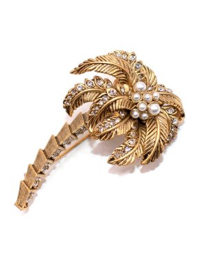 Roberto Cavalli Embellished Palm Tree Pin Brooch