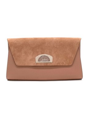 Christian Louboutin Nude Suede Vero Dodat Clutch On Chain