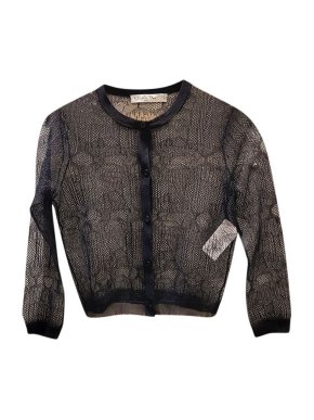 Dior Black Silk Knit Sheer Cardigan