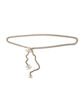 Chanel Gold Tone CC Charm Drop Chain Belt