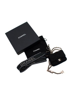 Chanel Black Jersey Micro Flap Belt Bag