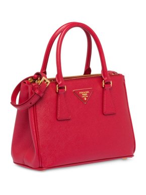 Prada Mini Saffiano Lux Galleria Double Zip Top Handle Bag