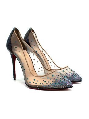Christian Louboutin Follies Mesh Strass 100mm Pumps
