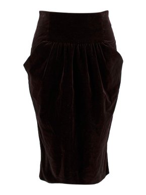 Prada Burgundy Velvet Ruched Skirt
