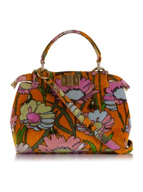 Fendi Limited Edition Mini Peekaboo Chenille Velvet Satchel