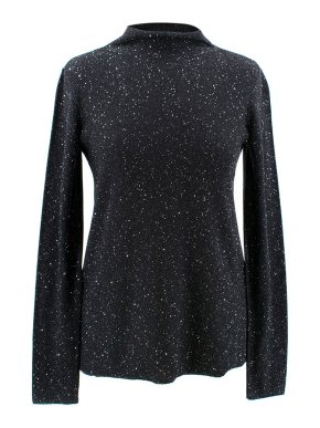 Giorgio Armani Sequin Polo Neck Silk Blend Knit Jumper