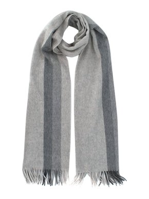 Loro Piana Grey Cashmere Scarf 185x45cm