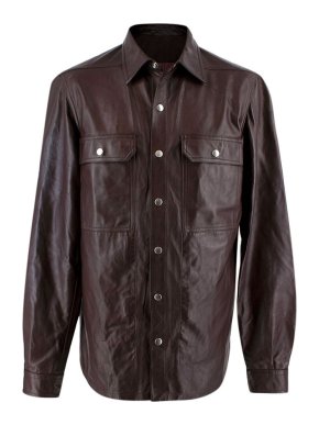 Rick Owens Fogachine Collection Burgundy Leather Jacket