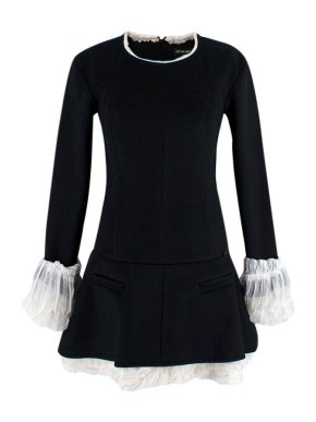 Chanel Chiffon Trimmed Black Mini Dress