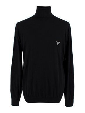 Prada Wool Embroidered Turtleneck Top