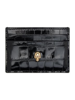 Alexander McQueen Crocodile Embossed Skull Cardholder