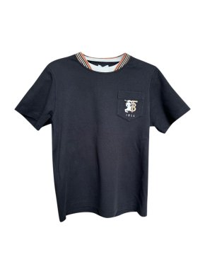 Burberry Black Honeycomb Check Detail T-Shirt