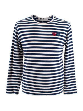 Comme des Garcons PLAY Double Heart Breton Stripe Top
