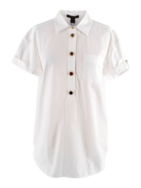 Louis Vuitton White Cotton Half-button Blouse