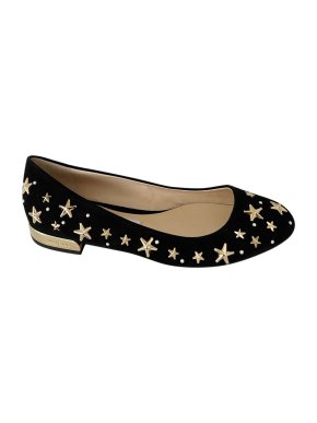 Jimmy Choo Black Suede Star Studded Ballet Flats