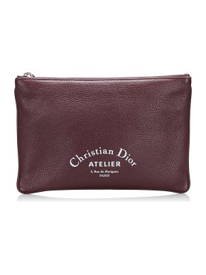 Dior Grained Leather Atelier Zip Pouch