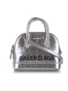 Balenciaga XXS Crocodile Embossed Ville Tote