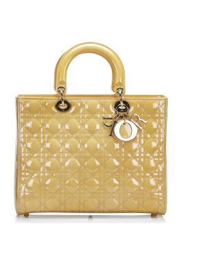 Patent Cannage Large Lady Dior Top Handle Bag