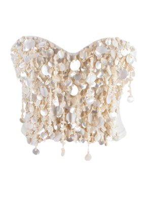 Dolce & Gabbana Cream Beaded Corset Top