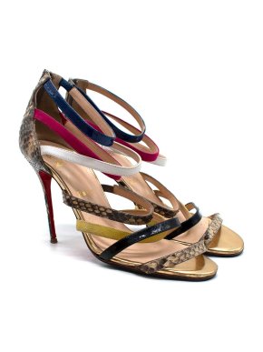 Christian Louboutin Mariniere 100 Multicoloured Python Sandals
