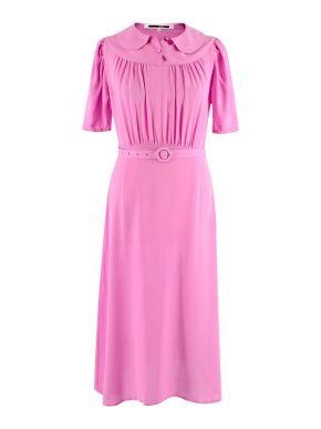 MCQ Candy Pink Belted Midi Dress